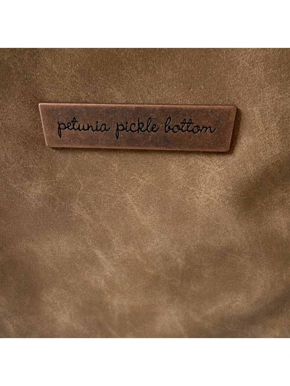 Petunia Pickle Bottom Brown Faux Leather Insulated Lunch Bag